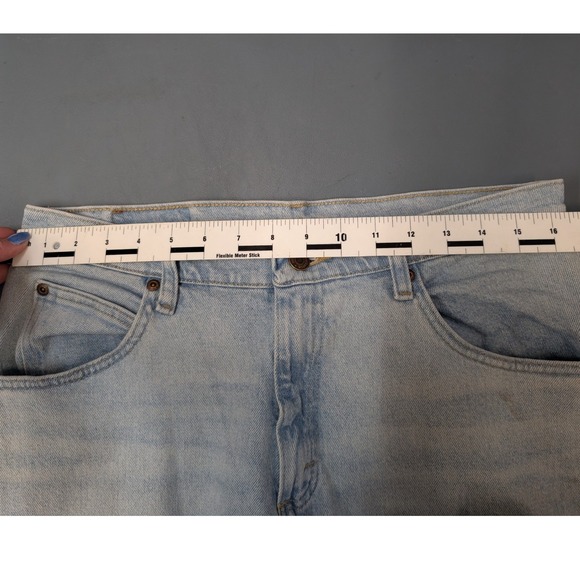 Wrangler Jeans Men 33x30 Light Blue Straight Leg Premium Quality 1096FXVBI - Picture 12 of 16